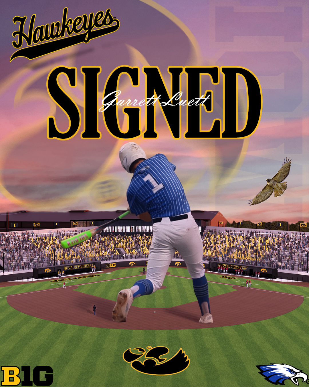 Garrett Luett Iowa Hawkeyes signing graphic